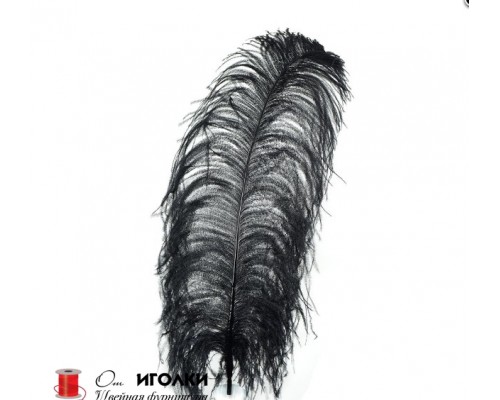 Перья страуса дл.60-75 см арт.10137 цв.черный уп.1 шт